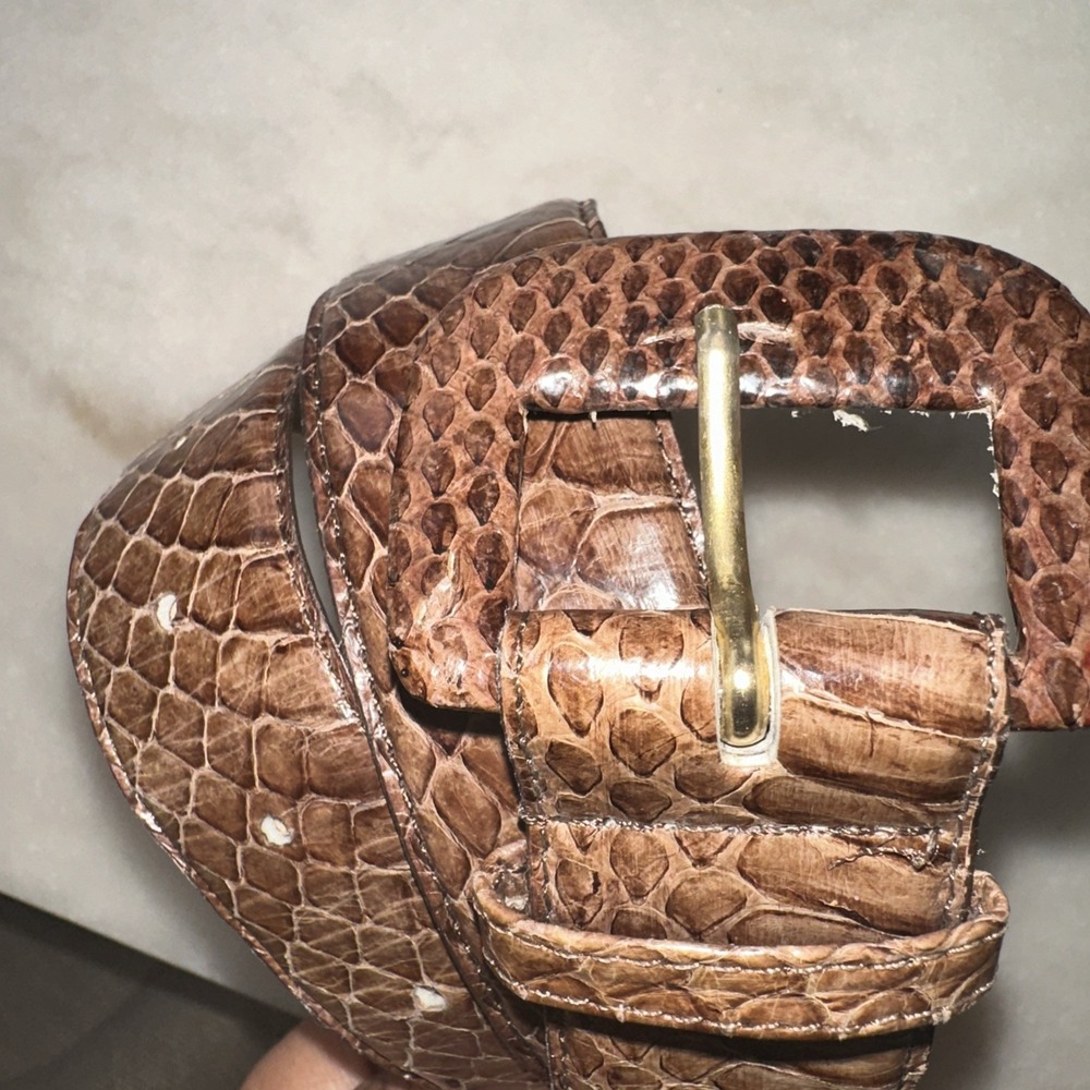 Axiom‎ Genuine Snake  Leather Skin  Size L Brown